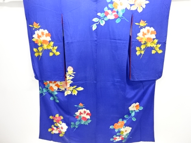 JAPANESE KIMONO / ANTIQUE KIMONO / TAISHO ROMAN STYLE / KINSHA / PEONY & CAMELLIA